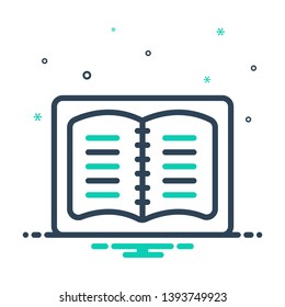 Colorful vector icon for notebook