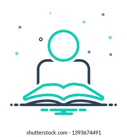 Colorful vector icon for reading