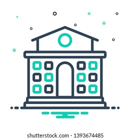 Colorful vector icon for school