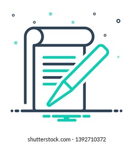 Colorful vector icon for student notes