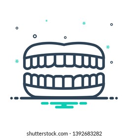 Colorful vector icon for teeth