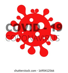 Colorful vector icon and text coronavirus, inscription typography design logo Coronavirus Bacteria Cell Icon, 2019-nCoV Novel Coronavirus Bacteria. No Infection and Stop Coronavirus Concepts. Danger