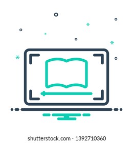 Colorful vector icon for video lesson