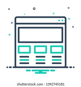 Colorful vector icon for website sketching