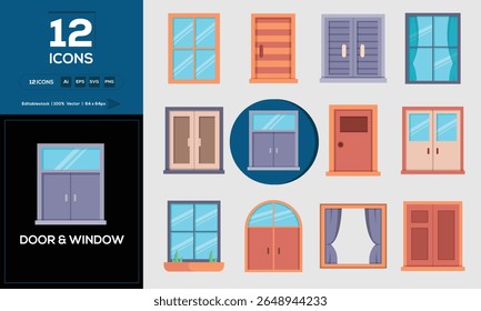 Colorful Vector Icons Bundle  Isolated on White Background