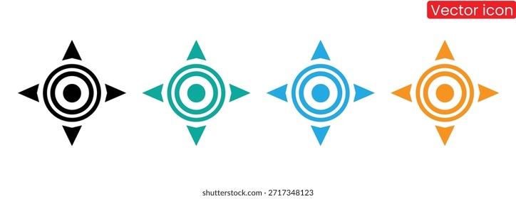 Iconos coloridos del vector con los círculos concéntricos y las flechas, sistema del icono de la flecha del círculo. Actualizar conjunto de iconos. Símbolo de recarga, actualización, carga, reciclaje y repetición. Conjunto de iconos de vector de flecha redonda de interconexión.