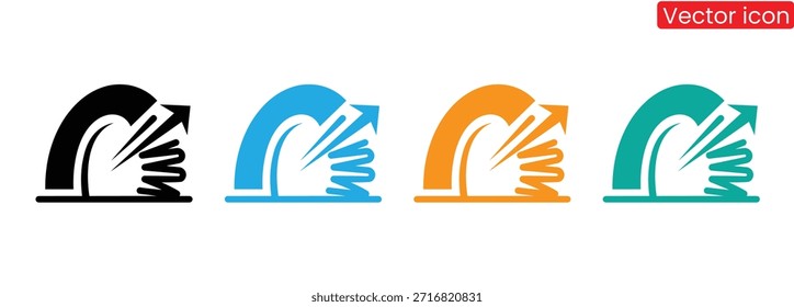 Iconos coloridos del vector del crecimiento y del progreso en negocio, arriba y abajo del icono del Vector del gráfico se, iconos de la flecha arriba. Conjunto de flechas de aumento de curva. Pictograma de crecimiento aislado. Ilustración vectorial.