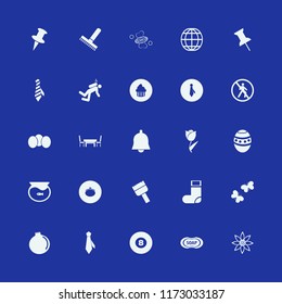 colorful vector icons set. with cupcake, diver, rake and bell in set