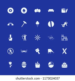 colorful vector icons set. with sun leaves, table chairs, no pedestrian crossing and easter egg in set