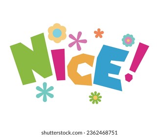 Colorful Words・NICE ,  vector illustration