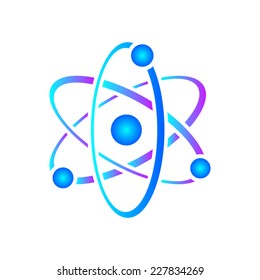 Colorful vector illustration of atom icon on white