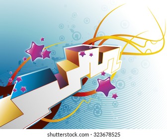 Colorful vector illustration of background with many design elements.