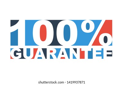 colorful vector illustration banner 100% guarantee