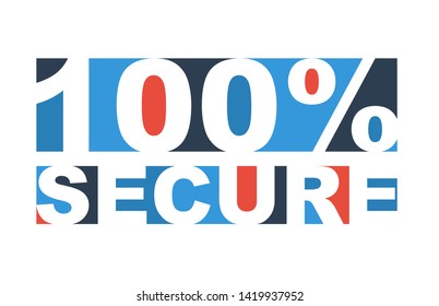 colorful vector illustration banner 100% secure
