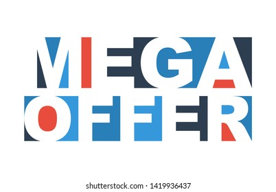 colorful vector illustration banner mega offer