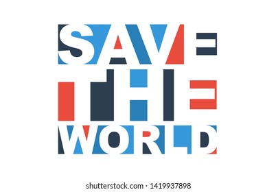 colorful vector illustration banner save the world