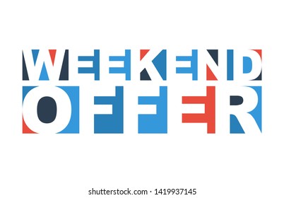 colorful vector illustration banner weekend offer