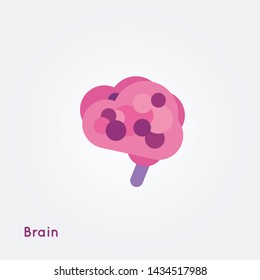Colorful vector illustration of a brain