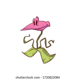 Colorful vector illustration of a carnivourus plant