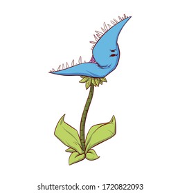 Colorful vector illustration of a carnivourus plant