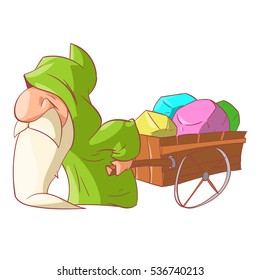 Colorful vector illustration of a Cartoon dwarf, elf or gnome