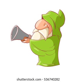 Colorful vector illustration of a Cartoon dwarf, elf or gnome