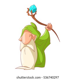 Colorful vector illustration of a Cartoon dwarf, elf or gnome