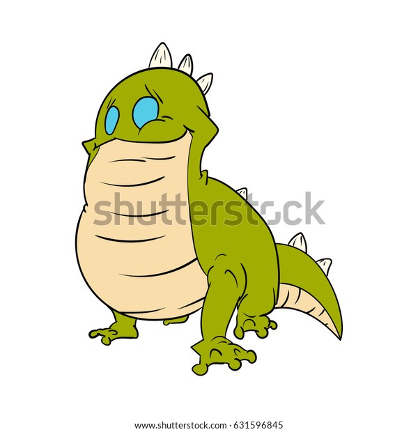 Colorful Vector Illustration Cartoon Green Smiling Stock Vector ...