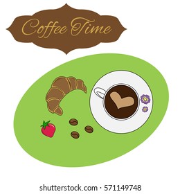 Colorful vector illustration "coffee time"