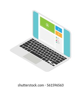 Colorful vector illustration concept for distance education. Isolated on bright background. Isometric.