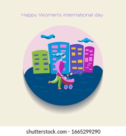 Colorful vector illustration concept of women for Happy Women's international day cards, posters and banners.