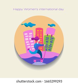 Colorful vector illustration concept of women for Happy Women's international day cards, posters and banners.