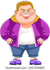 Colorful vector illustration of a confident man