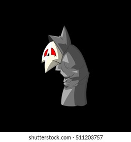 Colorful vector illustration of a cute cartoon grim reaper