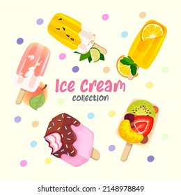 a colorful vector illustration of a delicious ice cream