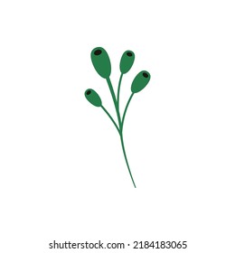 Colorful vector illustration drawn in flat style. Suitable for books, articles, web sites, apps etc. Image of green plant with big ears 