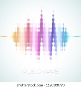 Colorful vector illustration of an Equalizer Sound Wave on a bright background