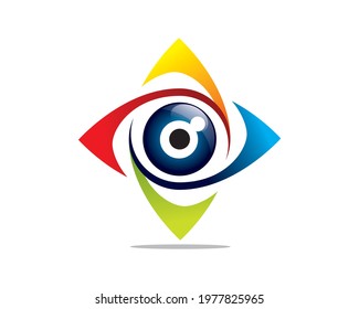 colorful vector illustration of an eye flower petals