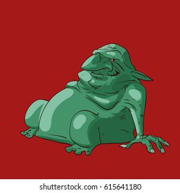 Colorful vector illustration of a fat troll