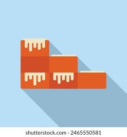 Colorful vector illustration in flat design of three melting bars, simulating a declining graph
