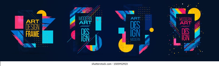 colorful vector illustration. graphic design modern frame for text. in the style of abstract art, ideal for advertising posts, it will highlight your product and sales discounts. abstract vector brush