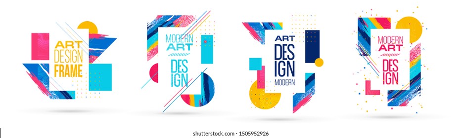 colorful vector illustration. graphic design modern frame for text. in the style of abstract art, ideal for advertising posts, it will highlight your product and sales discounts. abstract vector brush