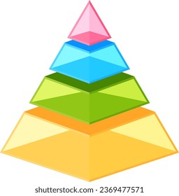 Ilustración vectorial colorida de una pirámide 3D aislada