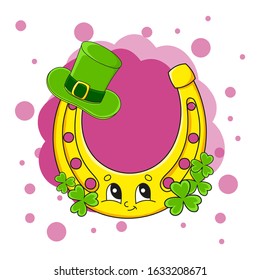 Colorful vector illustration. Isolated on color abstract background. Design element. Cartoon character. St. Patrick's day.