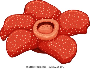 Colorful vector illustration of an isolated Rafflesia flower