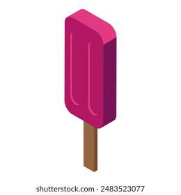 Colorful vector illustration of isometric fruit popsicle, a refreshing and tasty frozen dessert for summer, in a simple and minimalistic design, perfect for children