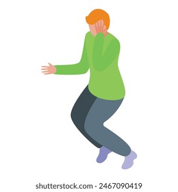 Colorful vector illustration of a man joyfully dancing by himself
