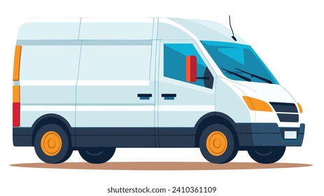 A colorful vector illustration of a parked delivery van.