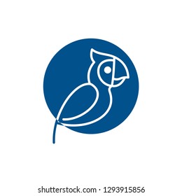 colorful vector illustration of the parrot with white background,  - Vector