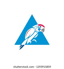 colorful vector illustration of the parrot with white background,  - Vector
